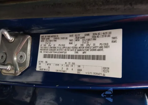 2017 Ford Escape S z USA, uszkodzony, nr VIN 1FMCU0F70HUD99725